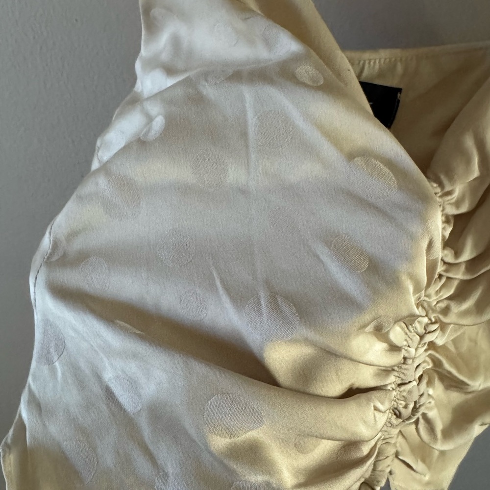 Cream Ruched Women's Top - Picture 3 of 4